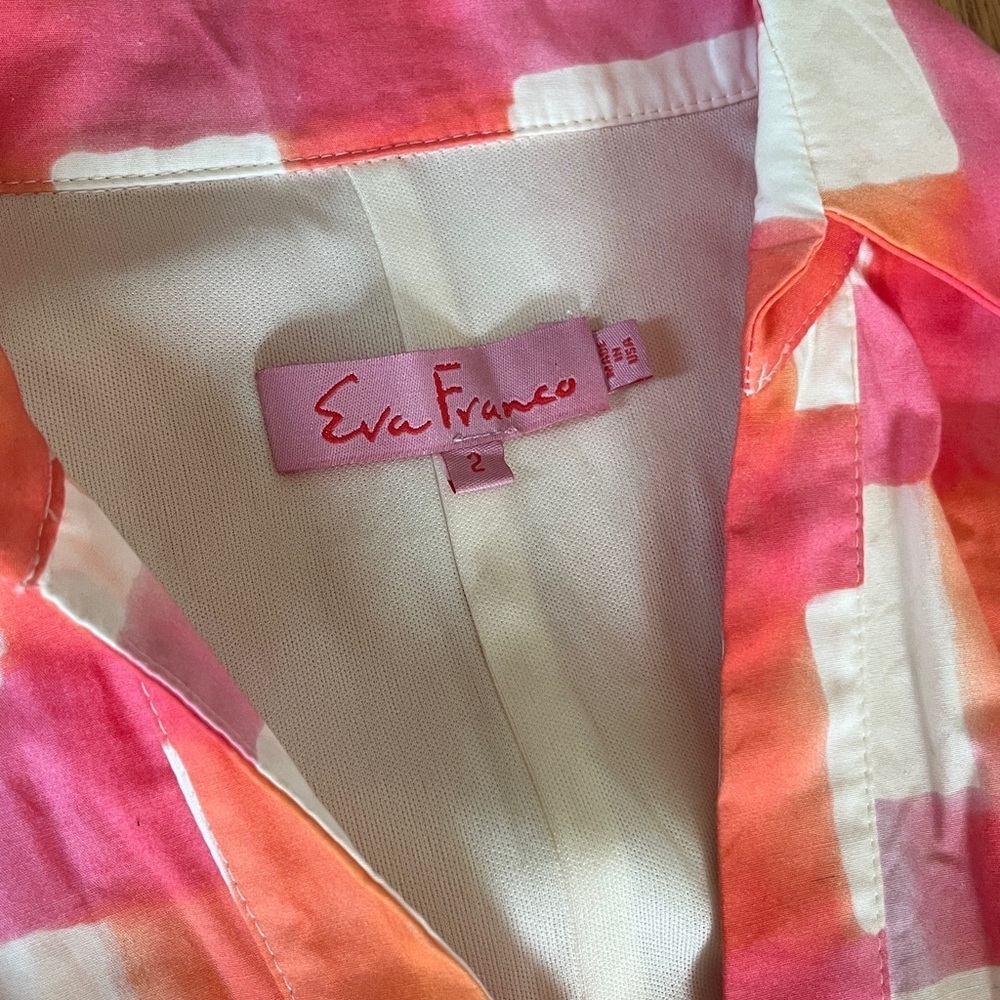 Eva Franco Arma Morning Plaid Pink and Orange Dress NWT - Picture 4 of 8
